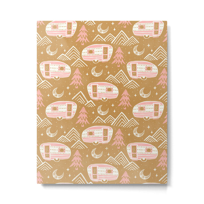 Little Camper - pink and gold Metal Print Gallery Image 1