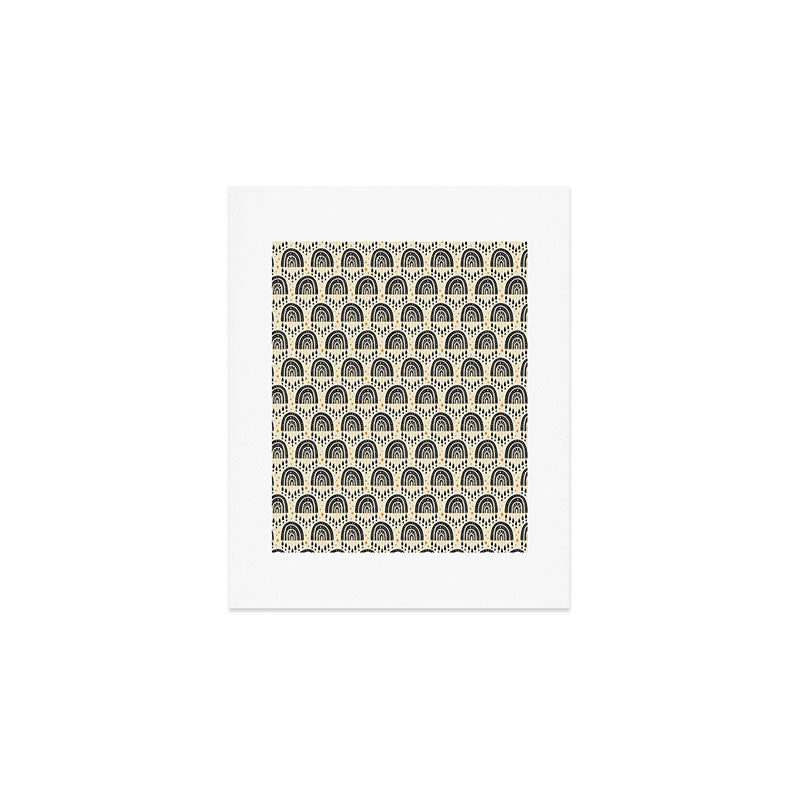 Little Rainbows - black, marigold, and cream Art Print Gallery Image 1