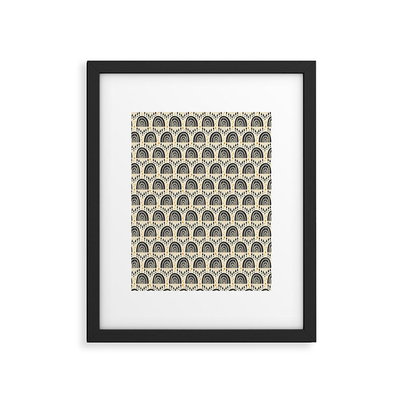 Little Rainbows - black, marigold, and cream Framed Art Print Gallery Image 6