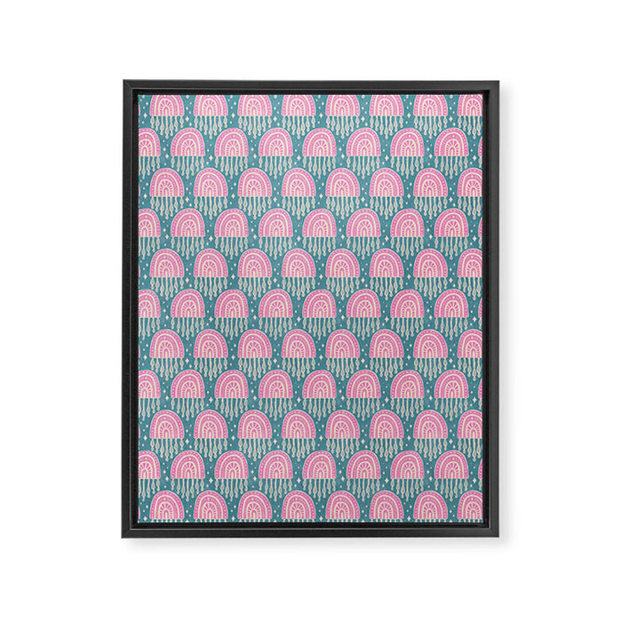 Little Rainbows - orchid and blue Framed Canvas Print Gallery Image 1
