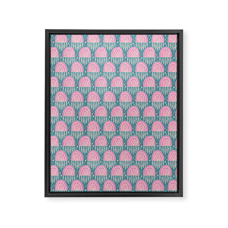 Little Rainbows - orchid and blue Framed Canvas Print Gallery Image 8