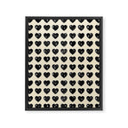 Love Hearts - black and cream Framed Canvas Print Gallery Image 8