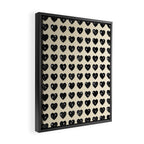 Love Hearts - black and cream Framed Canvas Print Gallery Image 2