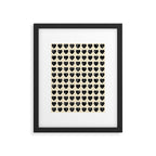 Love Hearts - black and cream Framed Art Print Gallery Image 6