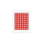 Love Hearts - pink hearts on red Art Print Gallery Image 1