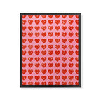 Love Hearts - red on pink Framed Canvas Print Gallery Image 8
