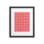 Love Hearts - red on pink Framed Art Print Gallery Image 6