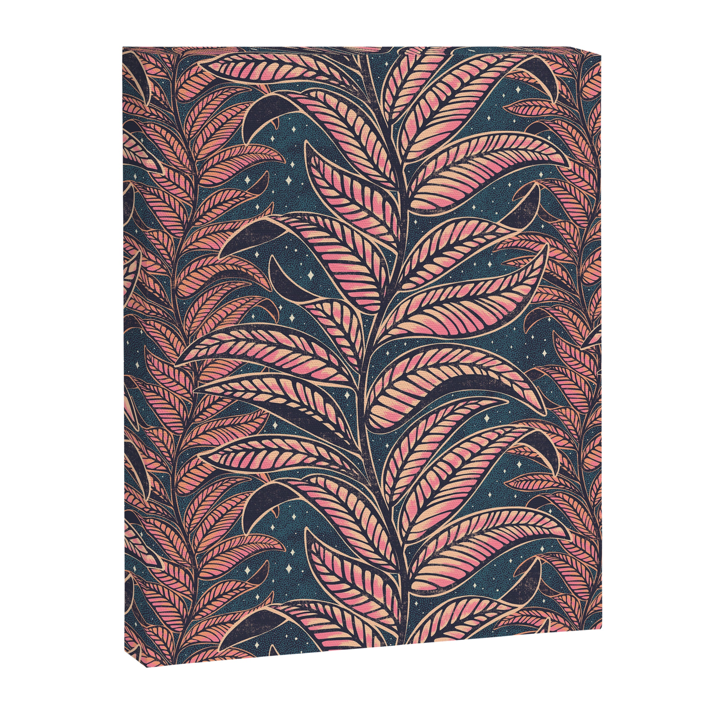 Magic Jungle Vine - midnight & peach Canvas Print Gallery Image 8
