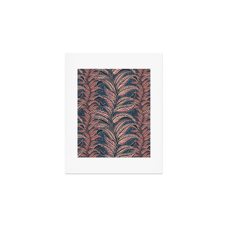 Magic Jungle Vine - midnight & peach Art Print Gallery Image 1