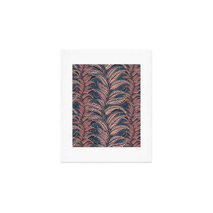 Magic Jungle Vine - midnight & peach Art Print Gallery Image 1