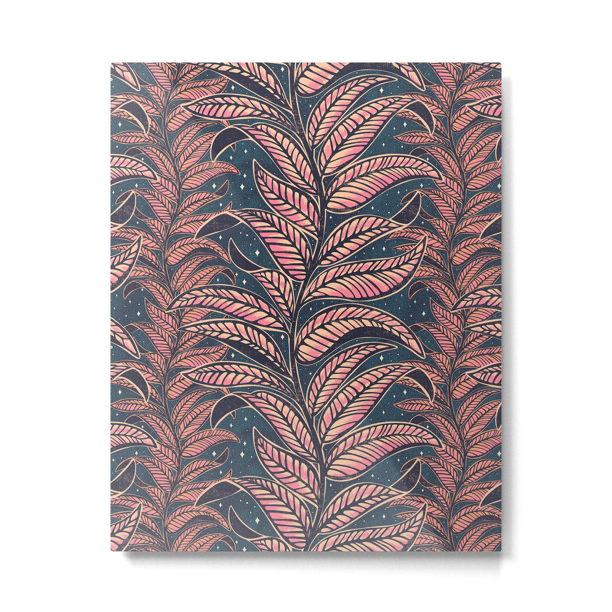Magic Jungle Vine - midnight & peach Metal Print Gallery Image 6