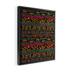 Mangatsika Mountain Stripe - Gold, pink, and teal Framed Canvas Print Gallery Image 2