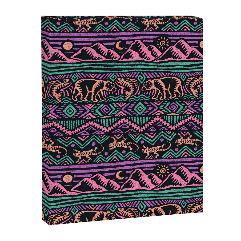 Mangatsika Mountain Stripe - Peach, Teal, Purple Canvas Print Gallery Image 8