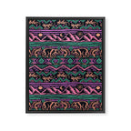 Mangatsika Mountain Stripe - Peach, Teal, Purple Framed Canvas Print Gallery Image 8
