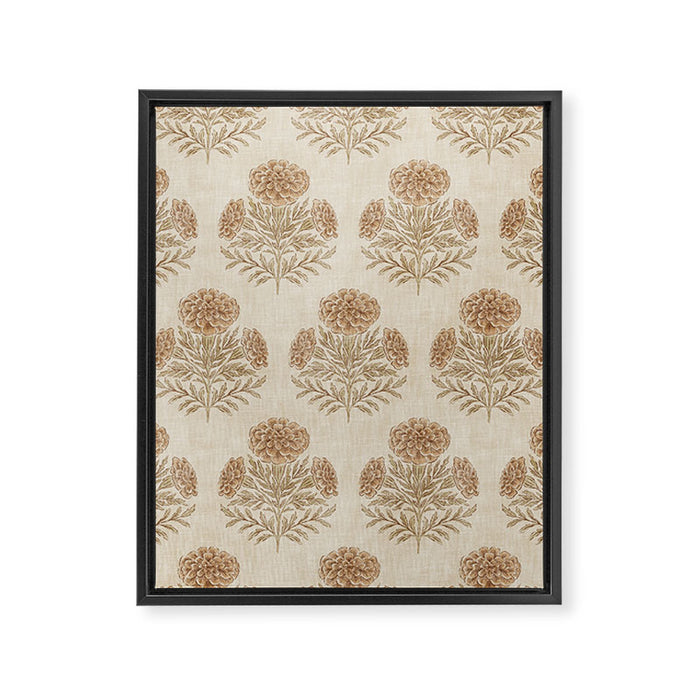 Marigold - faded terracotta and olive Framed Canvas Print Gallery Image 1