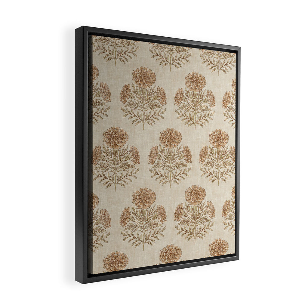 Marigold - faded terracotta and olive Framed Canvas Print Gallery Image 2