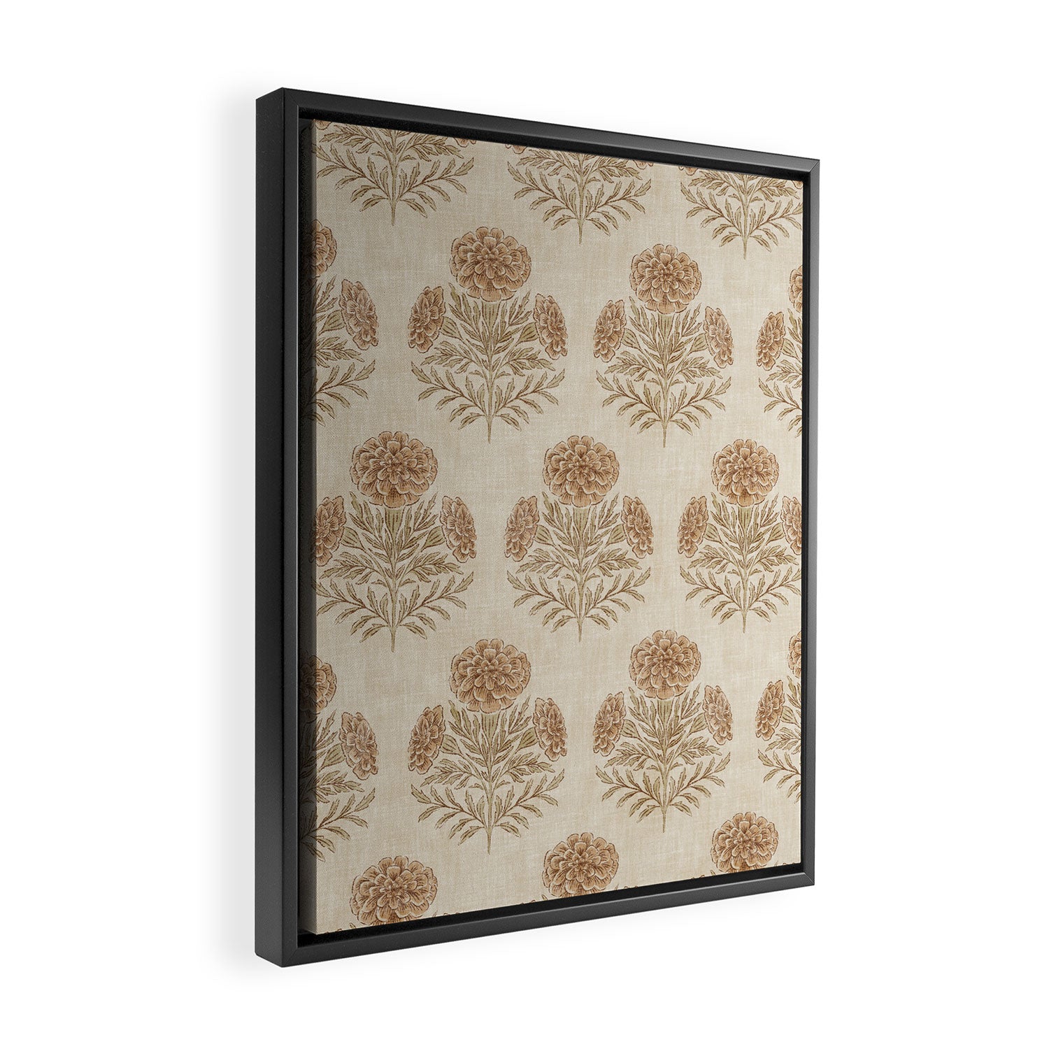Marigold - faded terracotta and olive Framed Canvas Print Gallery Image 2