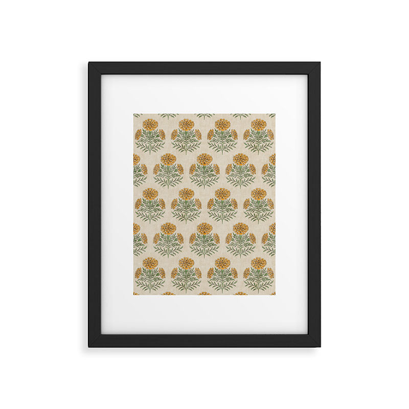 Marigold - golden yellow Framed Art Print Gallery Image 6