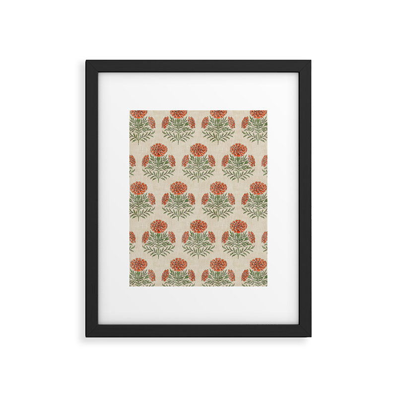 Marigold - persimmon Framed Art Print Gallery Image 6