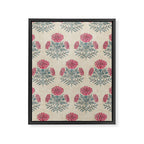 Marigold - pink and teal on linen Framed Canvas Print Gallery Image 8