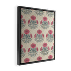 Marigold - pink and teal on linen Framed Canvas Print Gallery Image 2