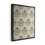Marigold - sage and dusty blue on linen Framed Canvas Print Gallery Image 2