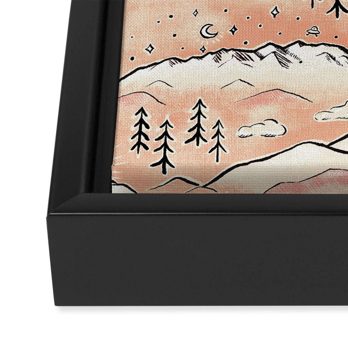 Monte Vista - peach Framed Canvas Print Gallery Image 3