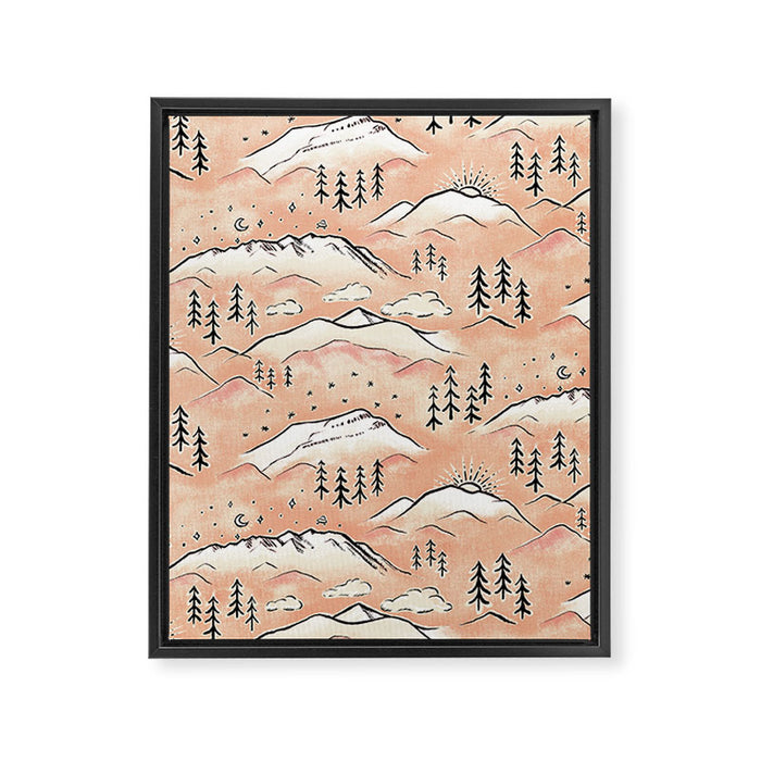 Monte Vista - peach Framed Canvas Print Gallery Image 1