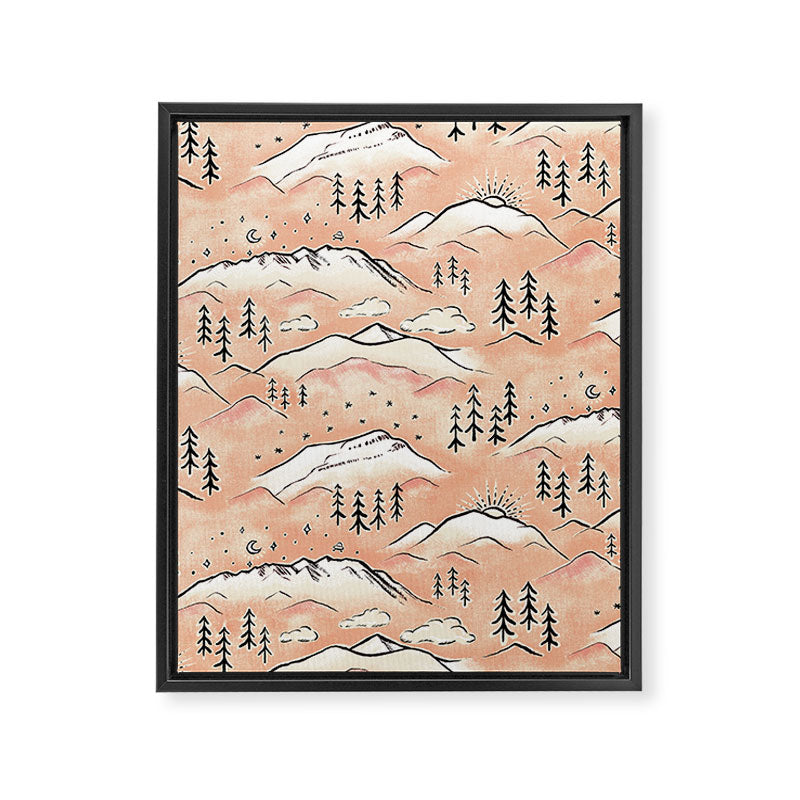 Monte Vista - peach Framed Canvas Print Gallery Image 8