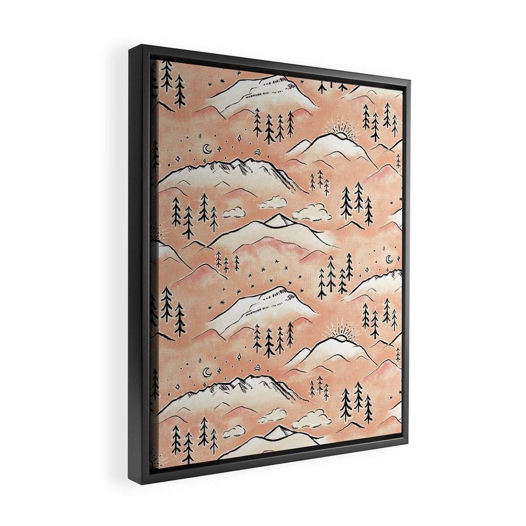 Monte Vista - peach Framed Canvas Print Gallery Image 2