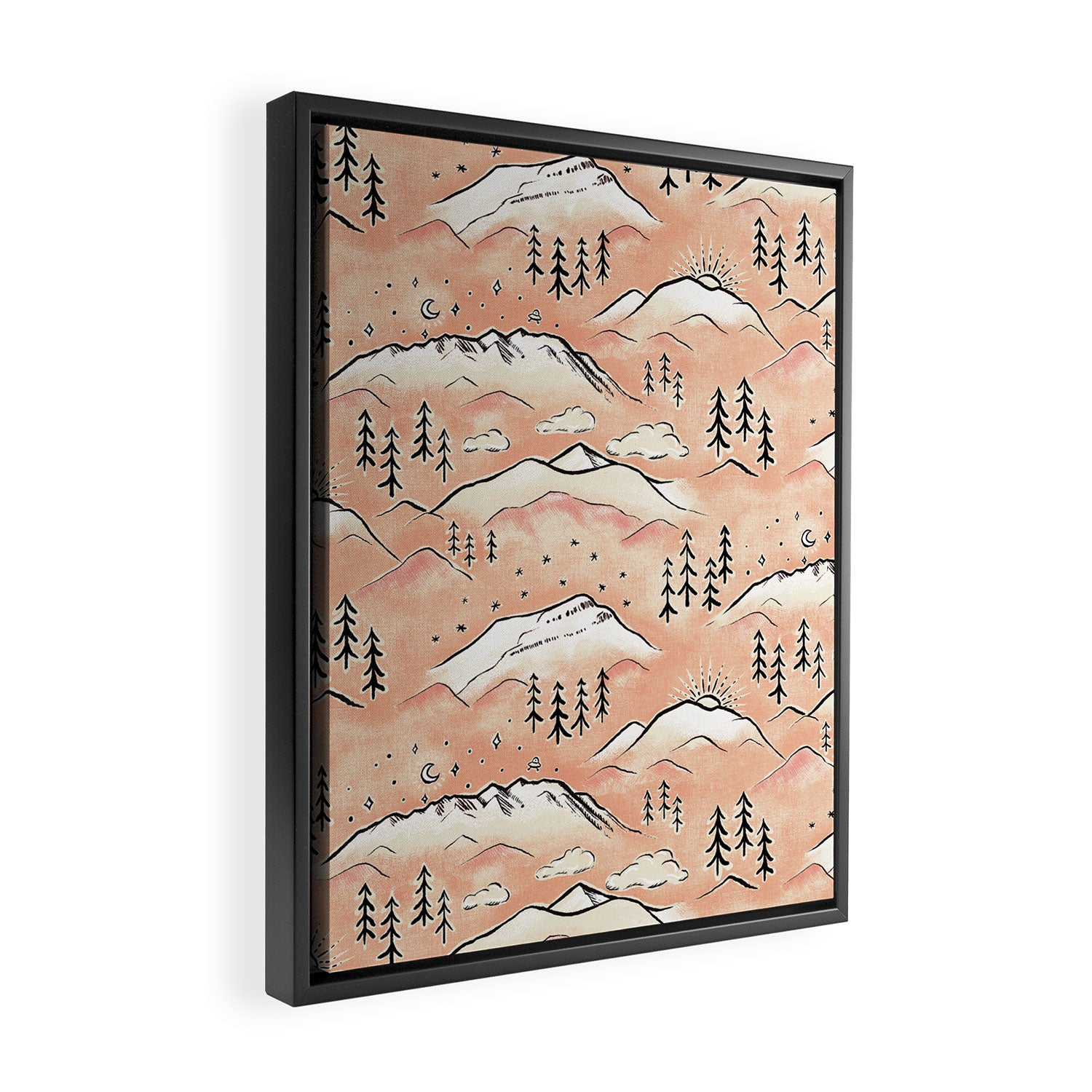 Monte Vista - peach Framed Canvas Print Gallery Image 2
