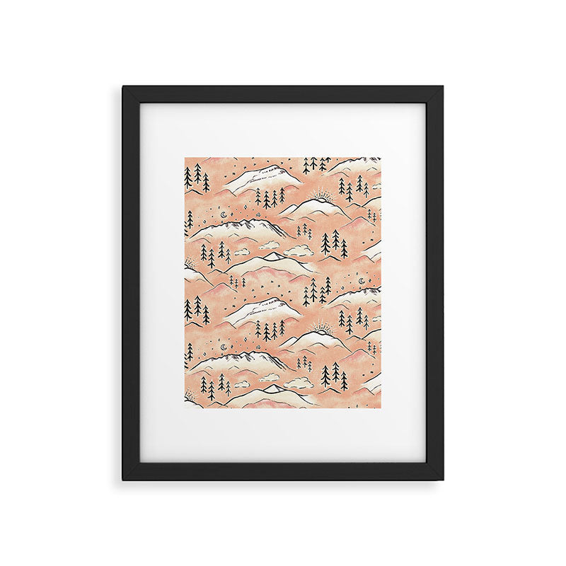 Monte Vista - peach Framed Art Print Gallery Image 6
