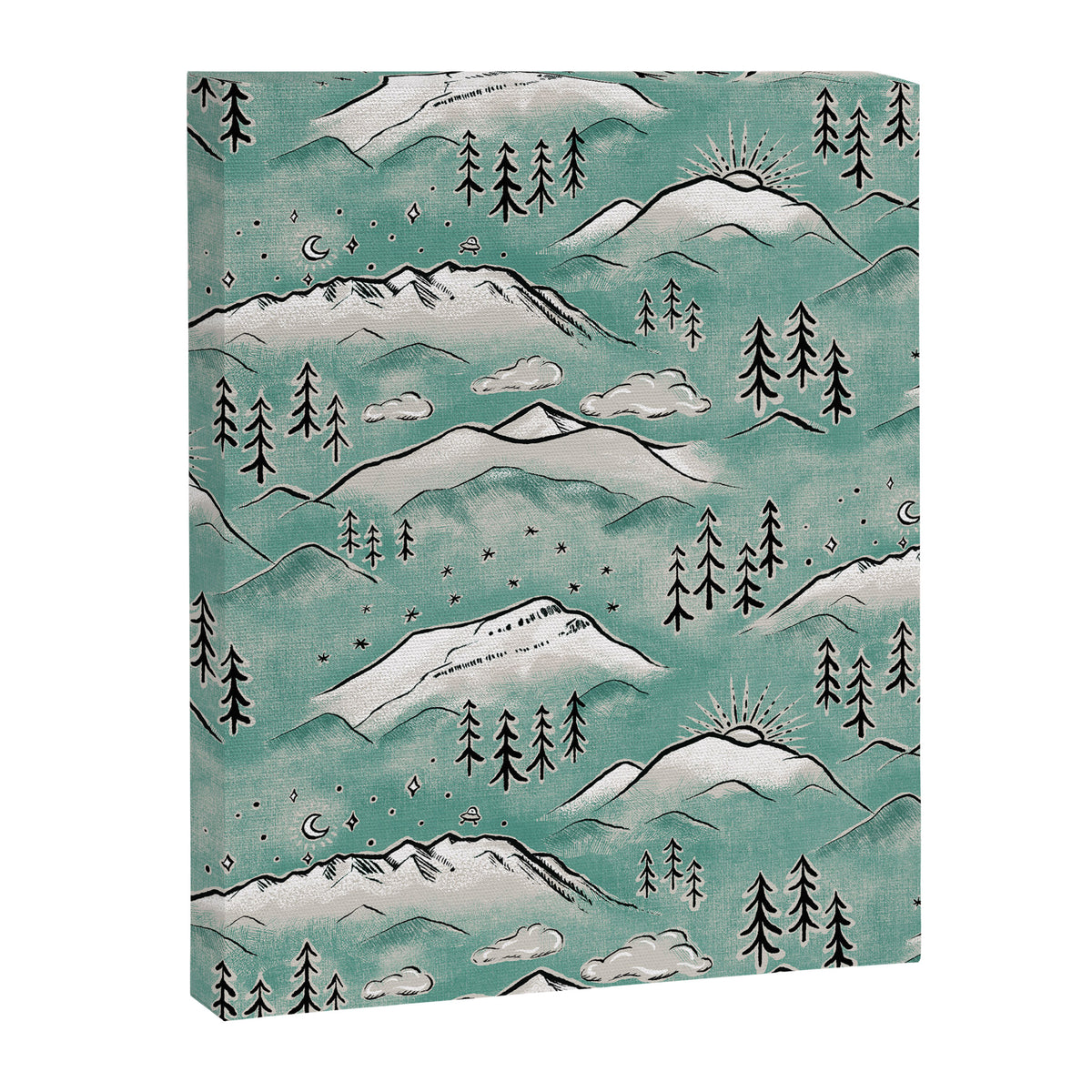 Monte Vista - Turquoise and silver Canvas Print Gallery Image 8
