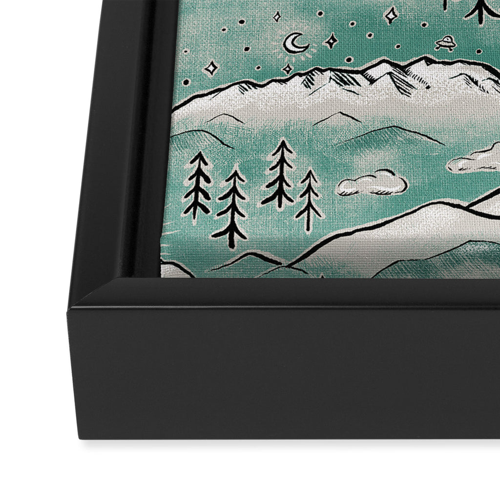 Monte Vista - Turquoise and silver Framed Canvas Print Gallery Image 3