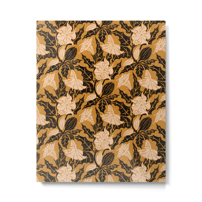 Moon Flower - Black, gold, peach pink Metal Print Gallery Image 1