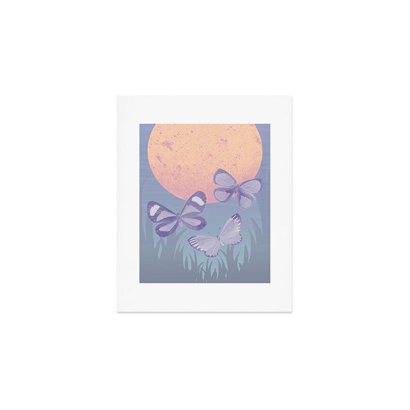 Moonrise Meadow Butterflies Art Print Gallery Image 1