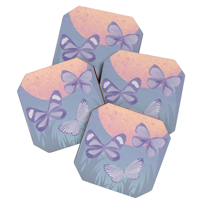 Moonrise Meadow Butterflies Coaster Gallery Image 1