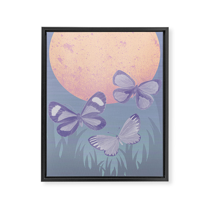 Moonrise Meadow Butterflies Framed Canvas Print Gallery Image 6