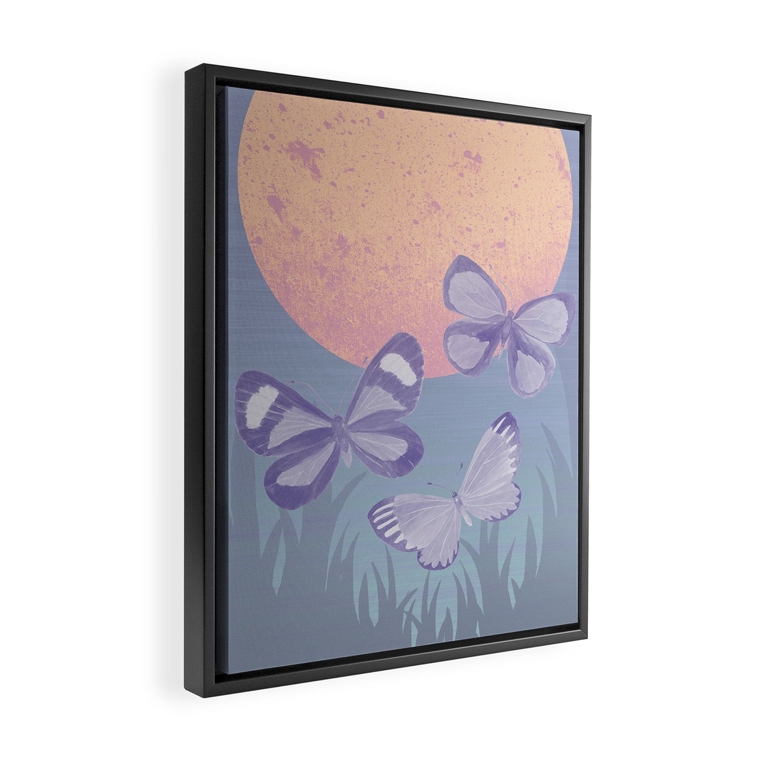 Moonrise Meadow Butterflies Framed Canvas Print Gallery Image 2