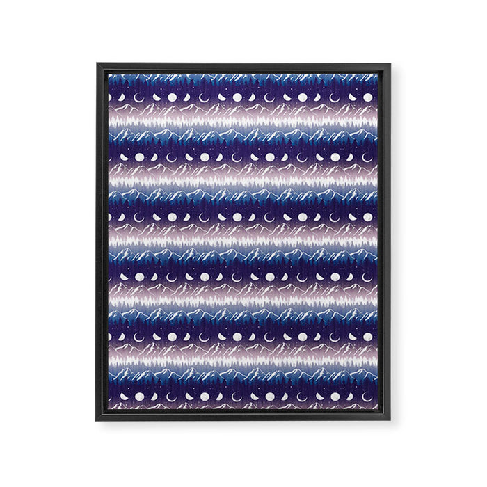 Mountains & Moons Stripe Framed Canvas Print Gallery Image 1
