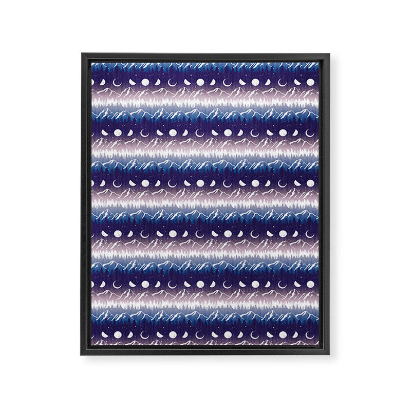 Mountains & Moons Stripe Framed Canvas Print Gallery Image 8