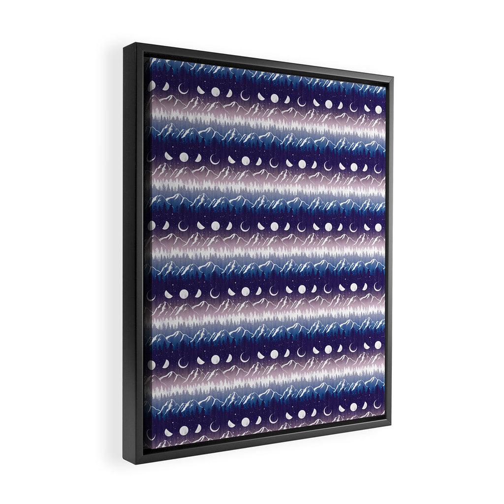 Mountains & Moons Stripe Framed Canvas Print Gallery Image 2