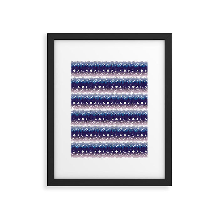 Mountains & Moons Stripe Framed Art Print Gallery Image 1