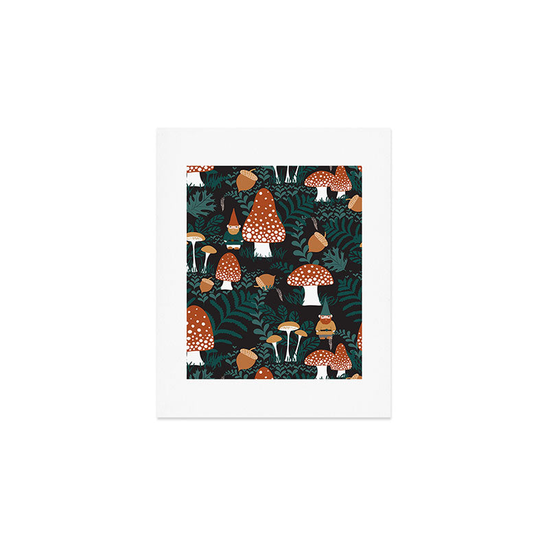 Mushroom Forest Gnomes Art Print Gallery Image 1