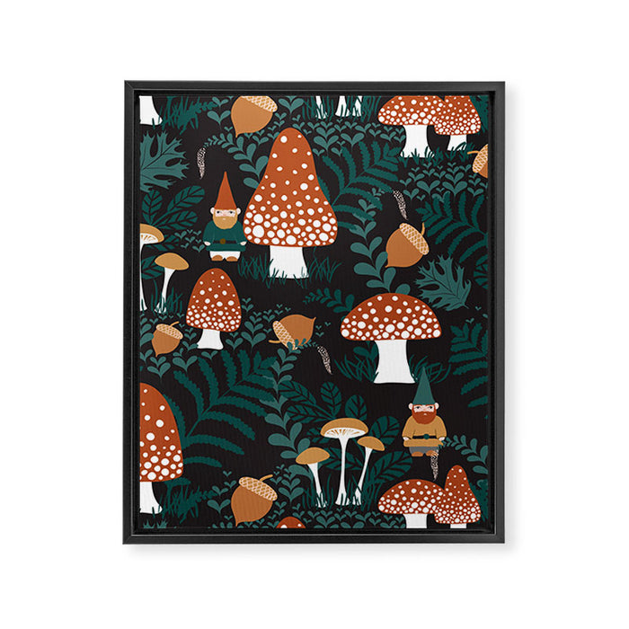 Mushroom Forest Gnomes Framed Canvas Print Gallery Image 1