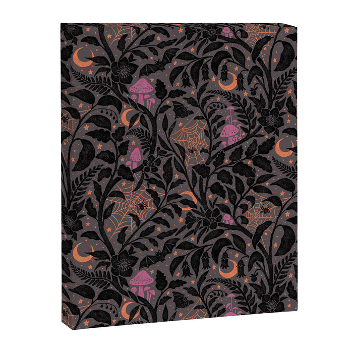 Mysterious Garden - black, gray, orange, and purple Canvas Print Gallery Image 1