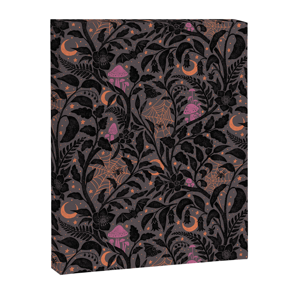 Mysterious Garden - black, gray, orange, and purple Canvas Print Gallery Image 8