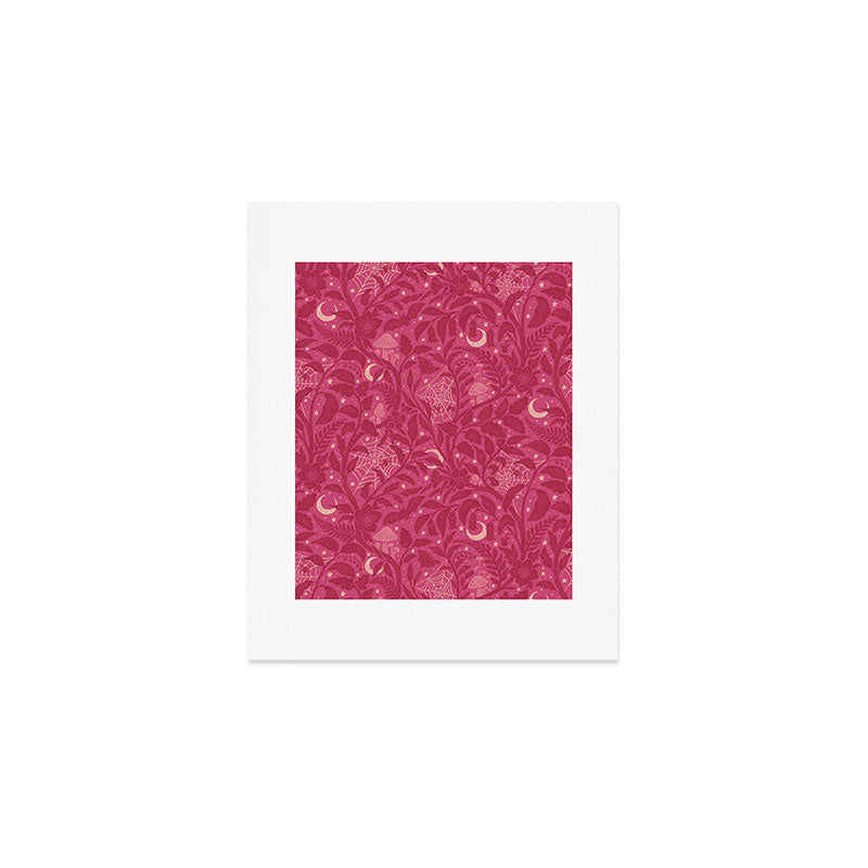 Mysterious Garden - dark pink Art Print Gallery Image 1