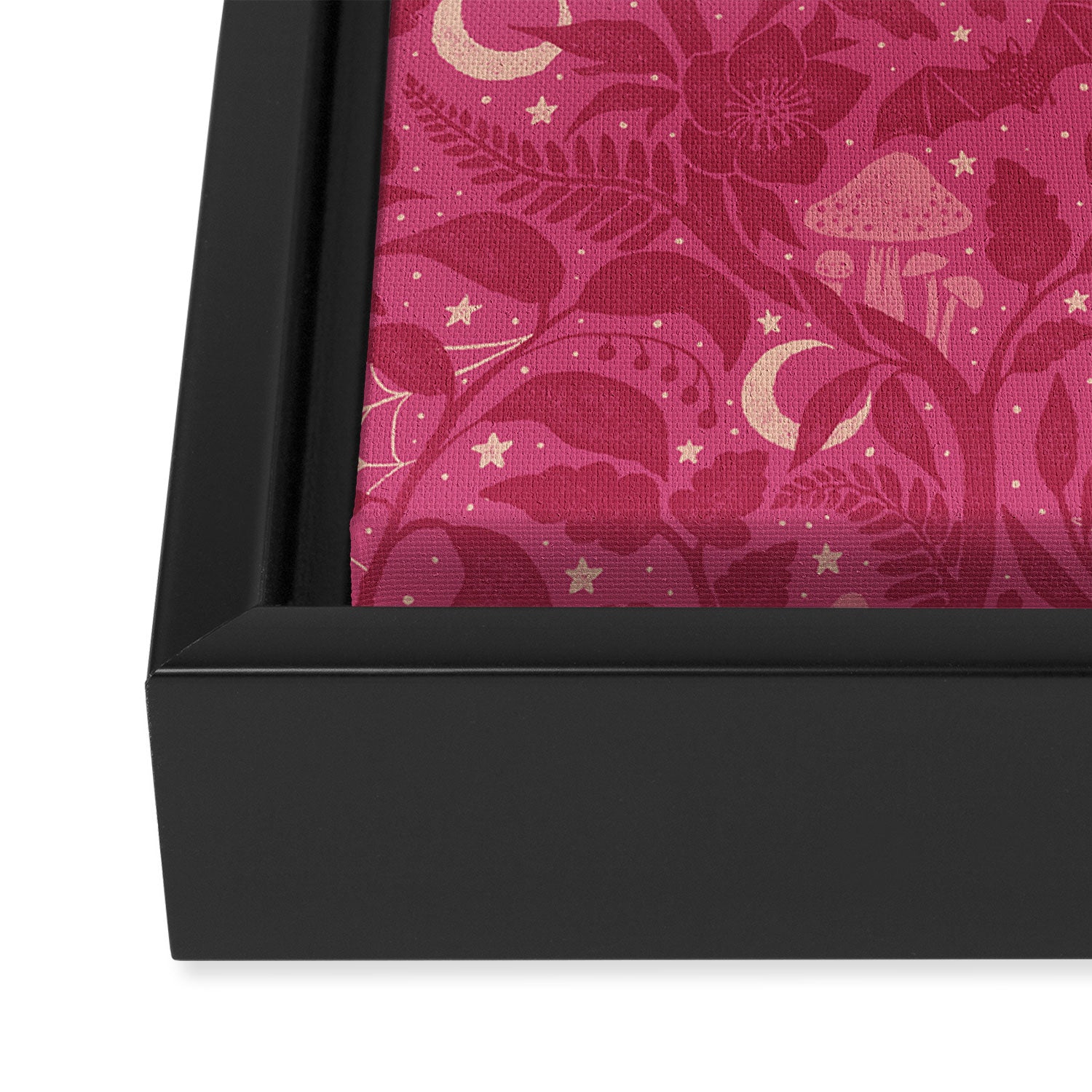 Mysterious Garden - dark pink Framed Canvas Print Gallery Image 3