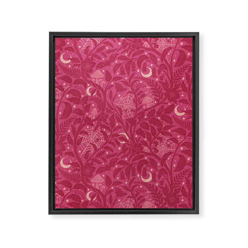 Mysterious Garden - dark pink Framed Canvas Print Gallery Image 8